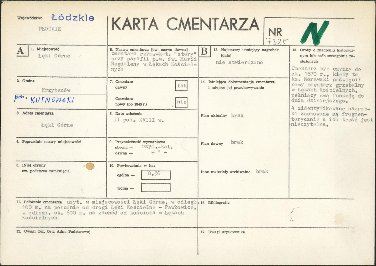 Karta cmentarza, skan nr 1