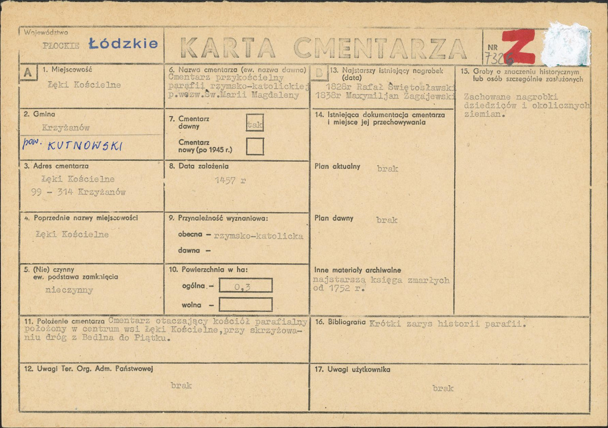 Karta cmentarza, skan nr 1