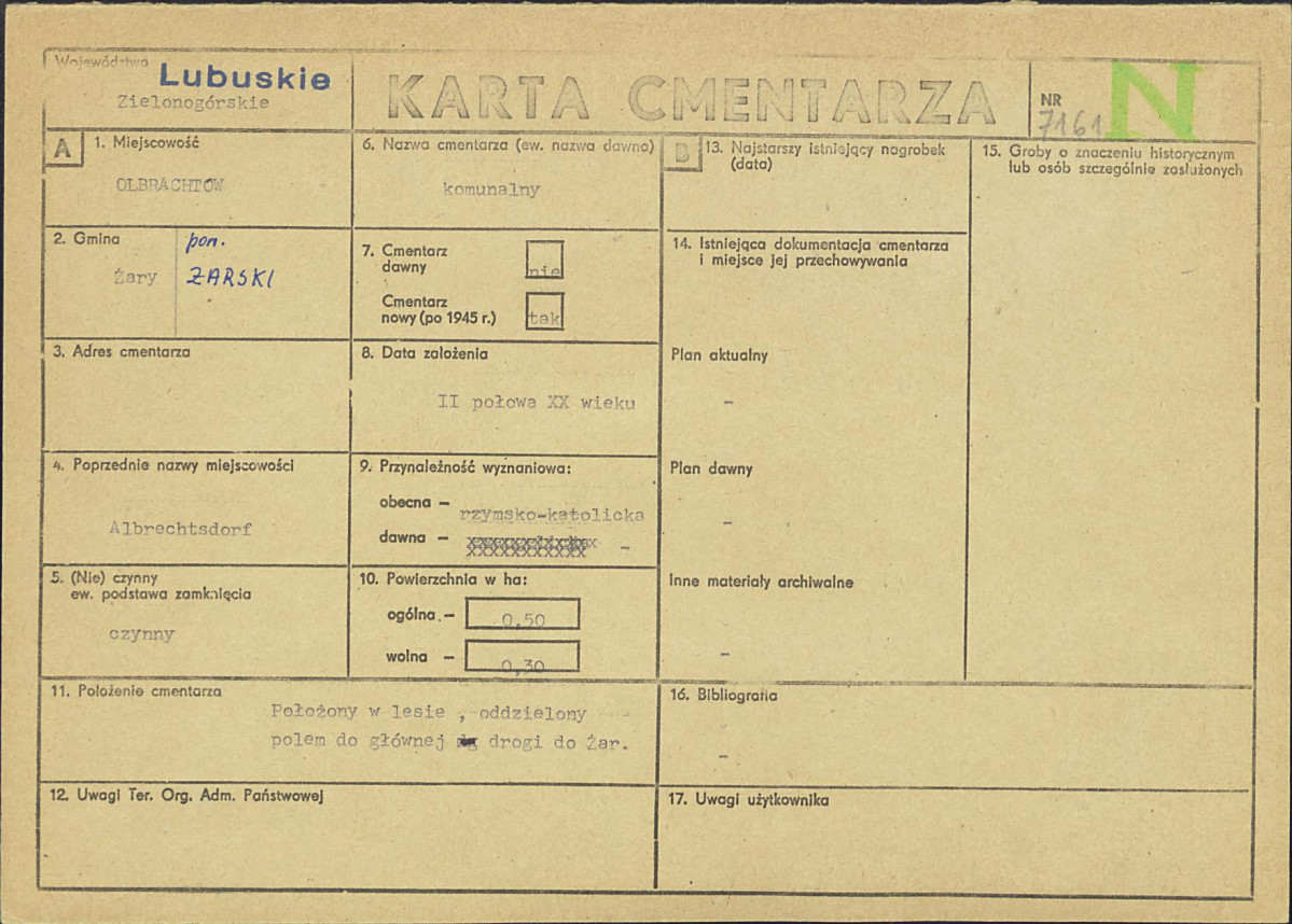 Karta cmentarza, skan nr 1