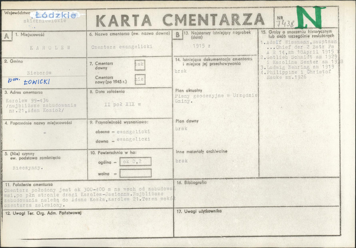 Karta cmentarza, skan nr 1