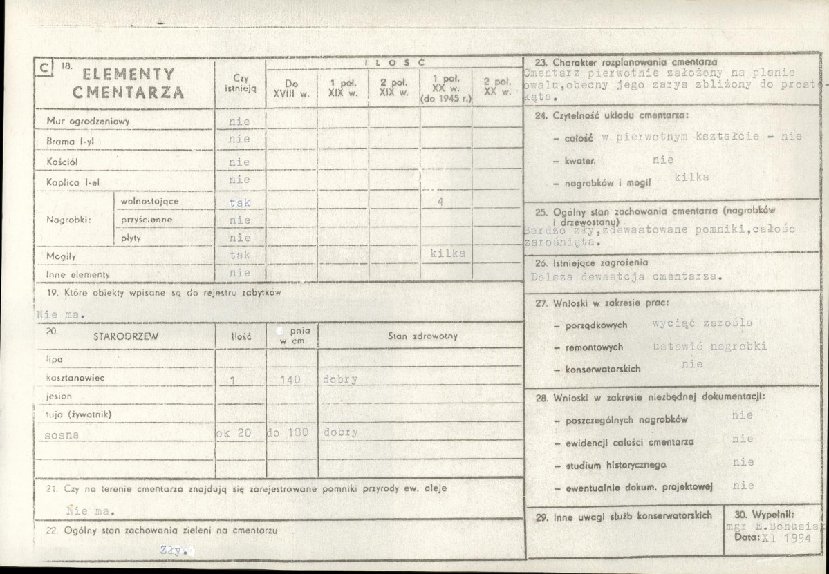 Karta cmentarza, skan nr 2