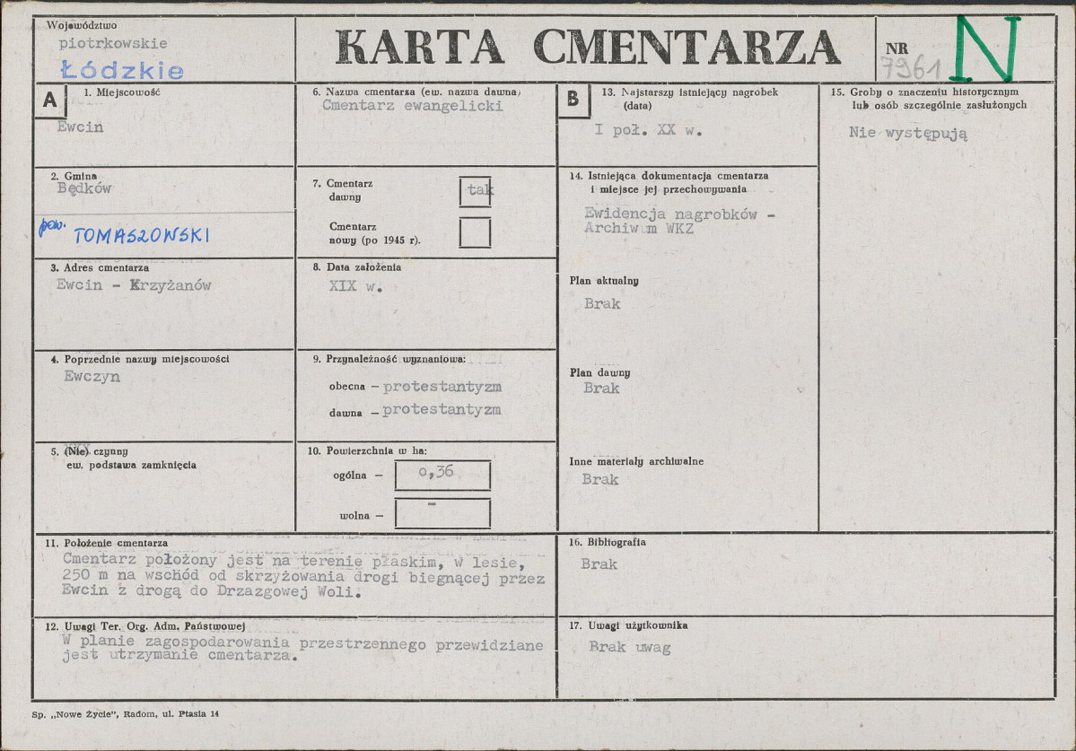 Karta cmentarza, skan nr 1