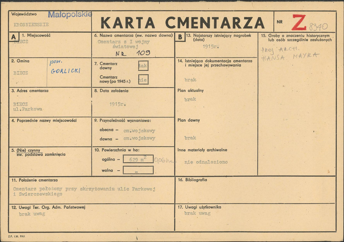 Karta cmentarza, skan nr 1