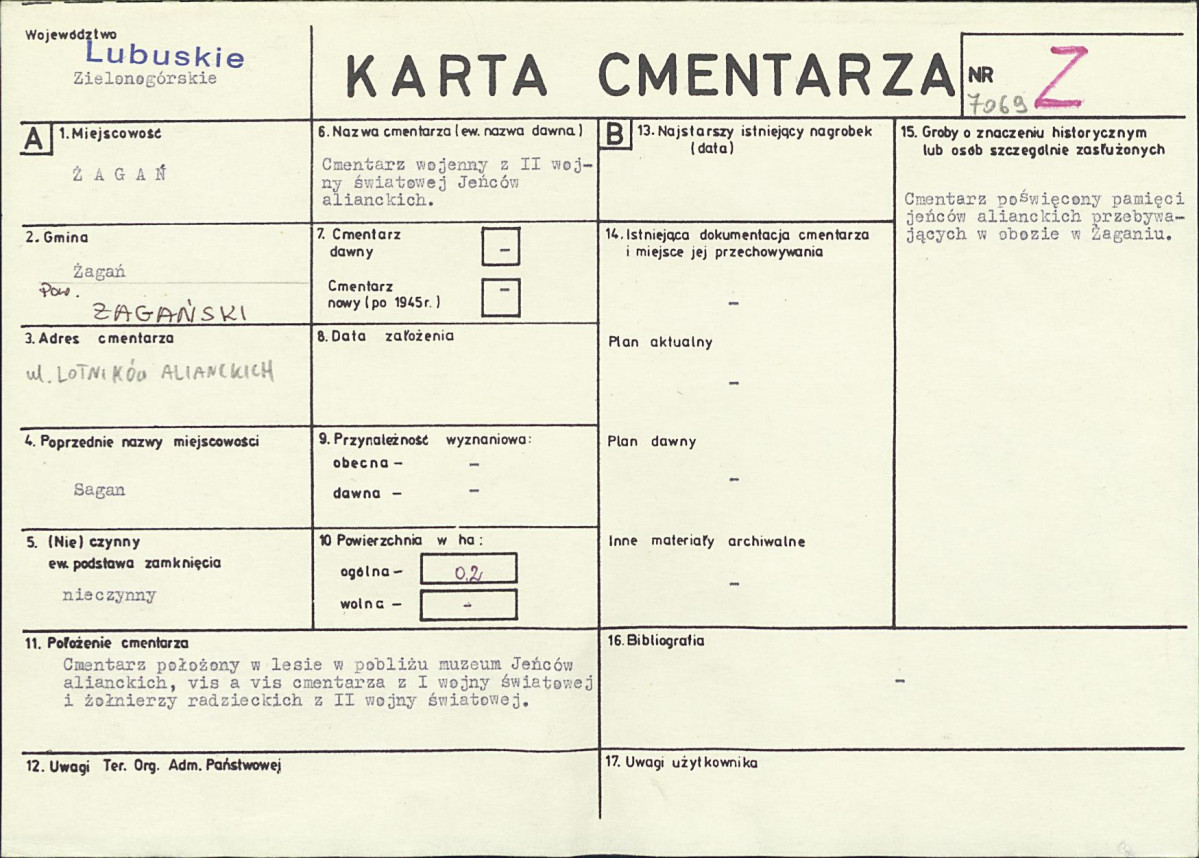 KC - Karta cmentarza, skan nr 1