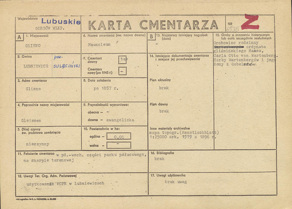 Karta cmentarza, skan nr 1
