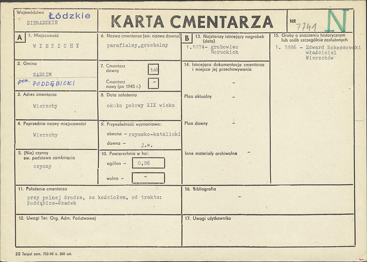 Karta cmentarza, skan nr 1