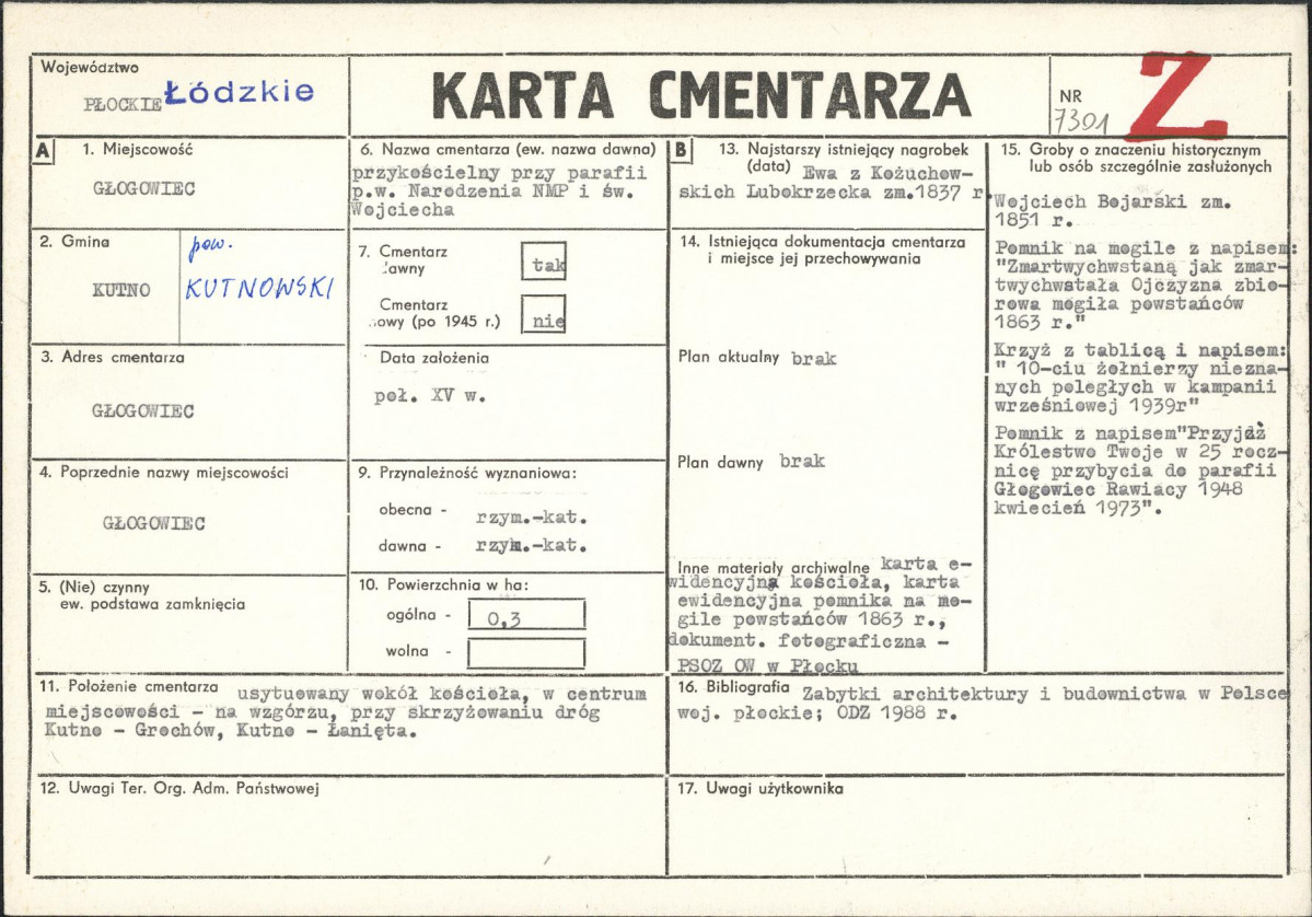 Karta cmentarza, skan nr 1