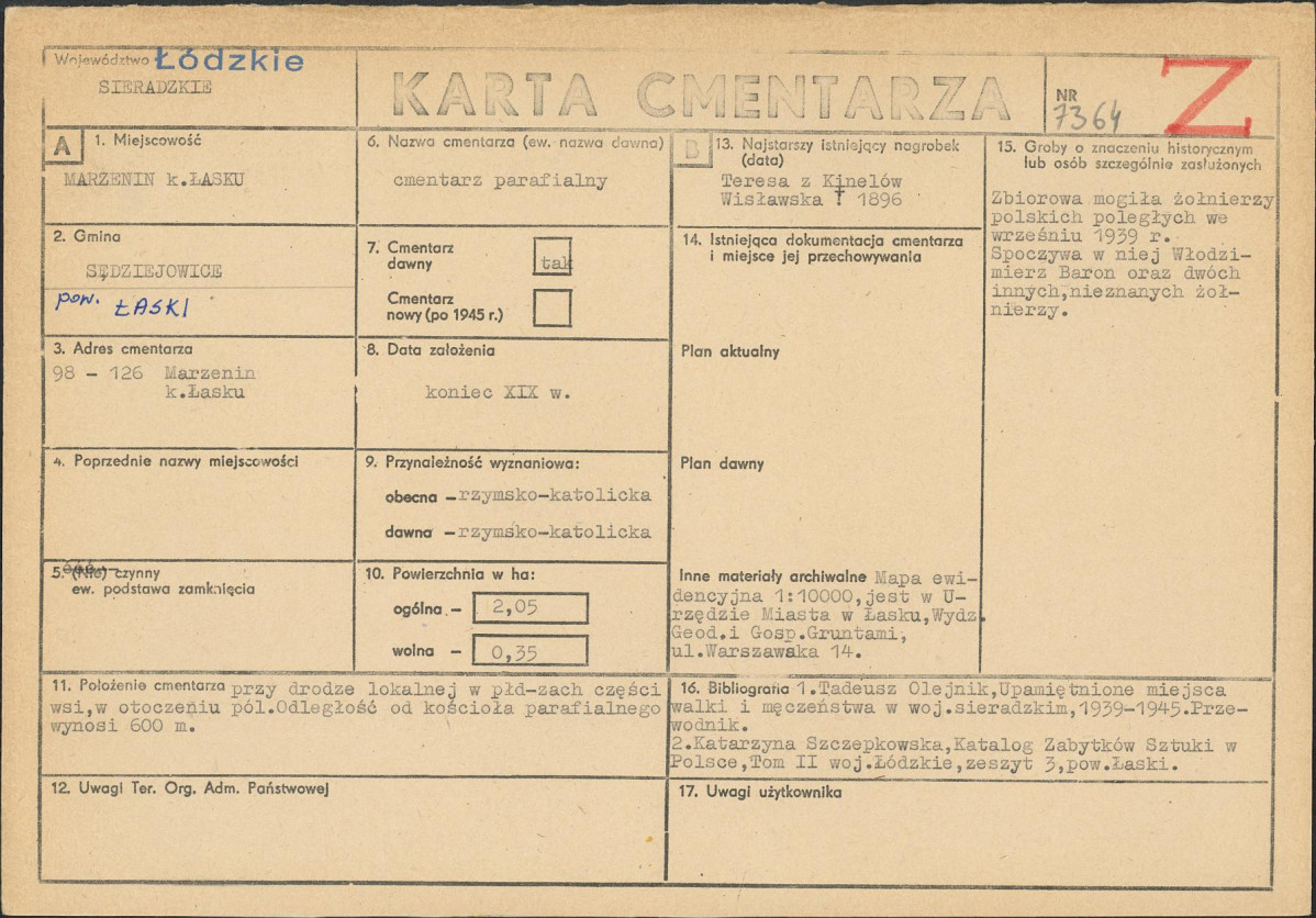 Karta cmentarza, skan nr 1