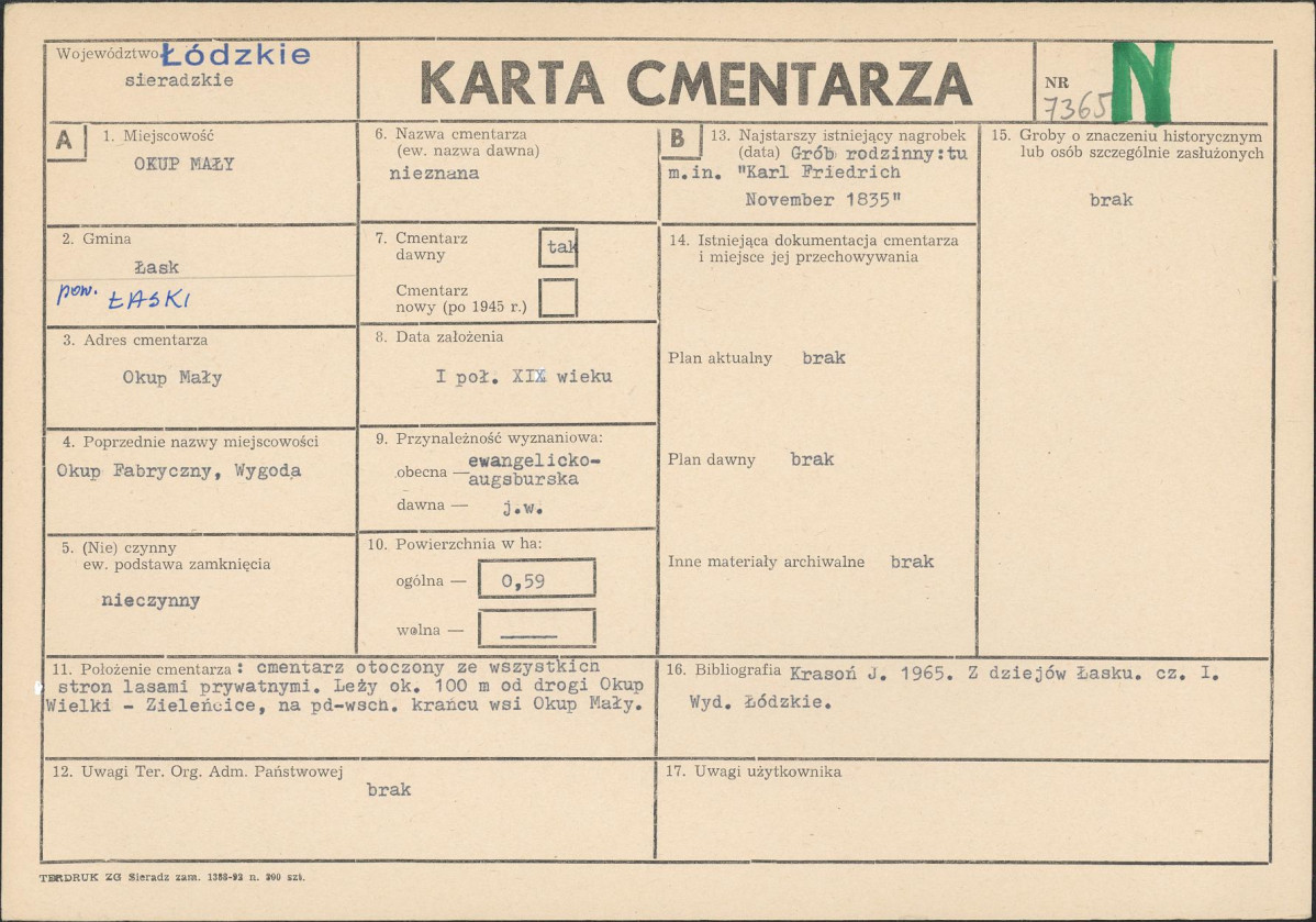 Karta cmentarza, skan nr 1