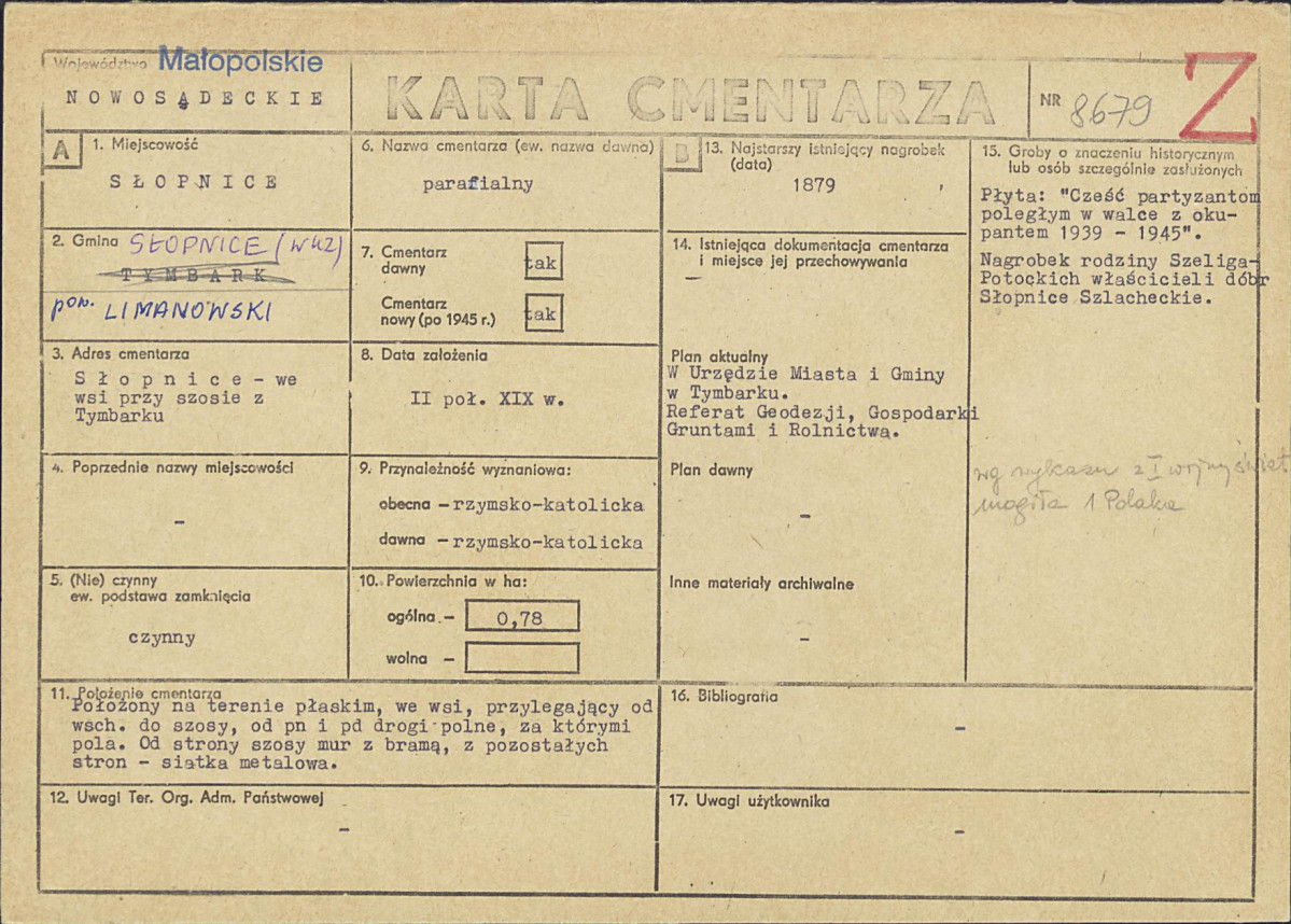 Karta cmentarza, skan nr 1