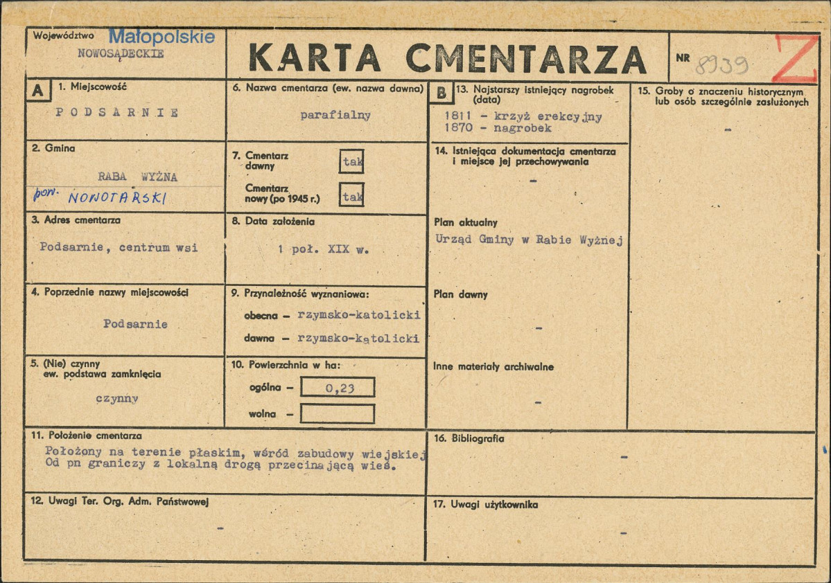 Karta cmentarza, skan nr 1