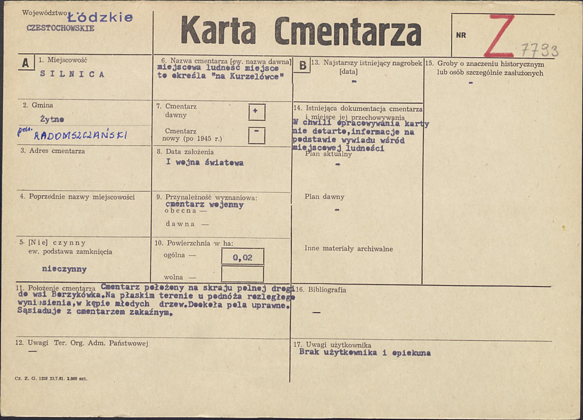 Karta cmentarza, skan nr 1