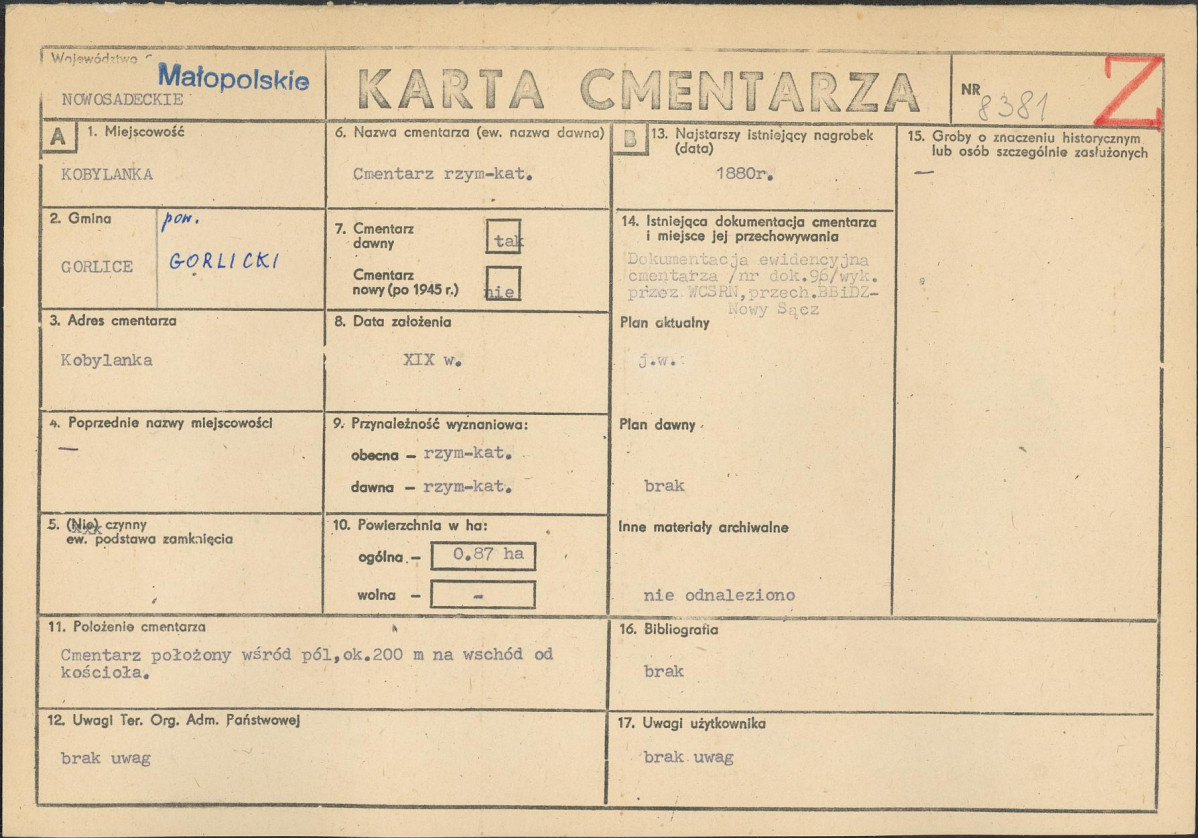 Karta cmentarza, skan nr 1