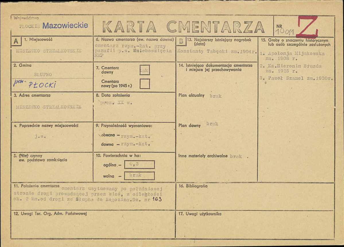 Karta cmentarza, skan nr 1