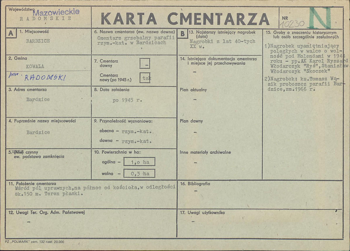 Karta cmentarza, skan nr 1