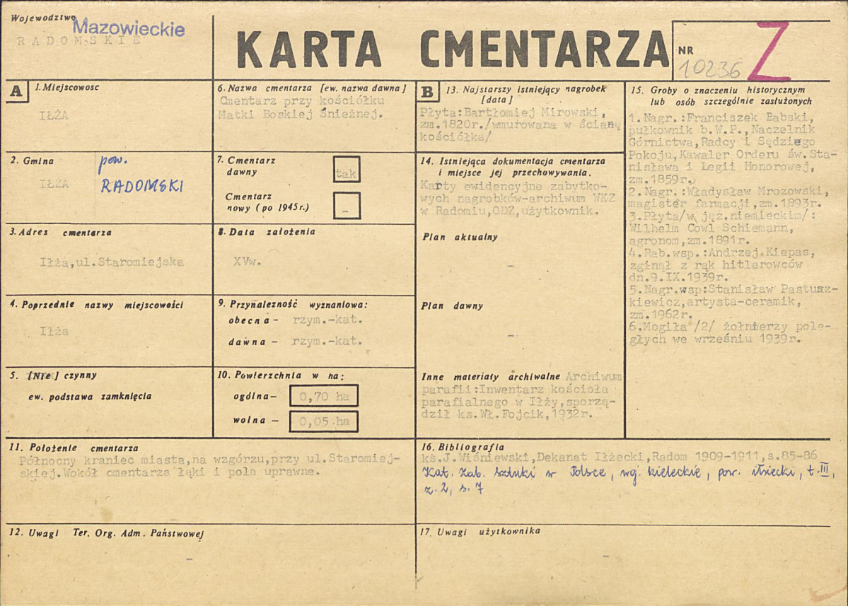 Karta cmentarza, skan nr 1