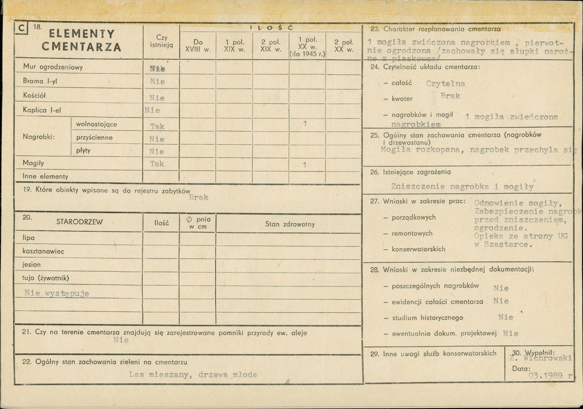 KC - Karta cmentarza, skan nr 2