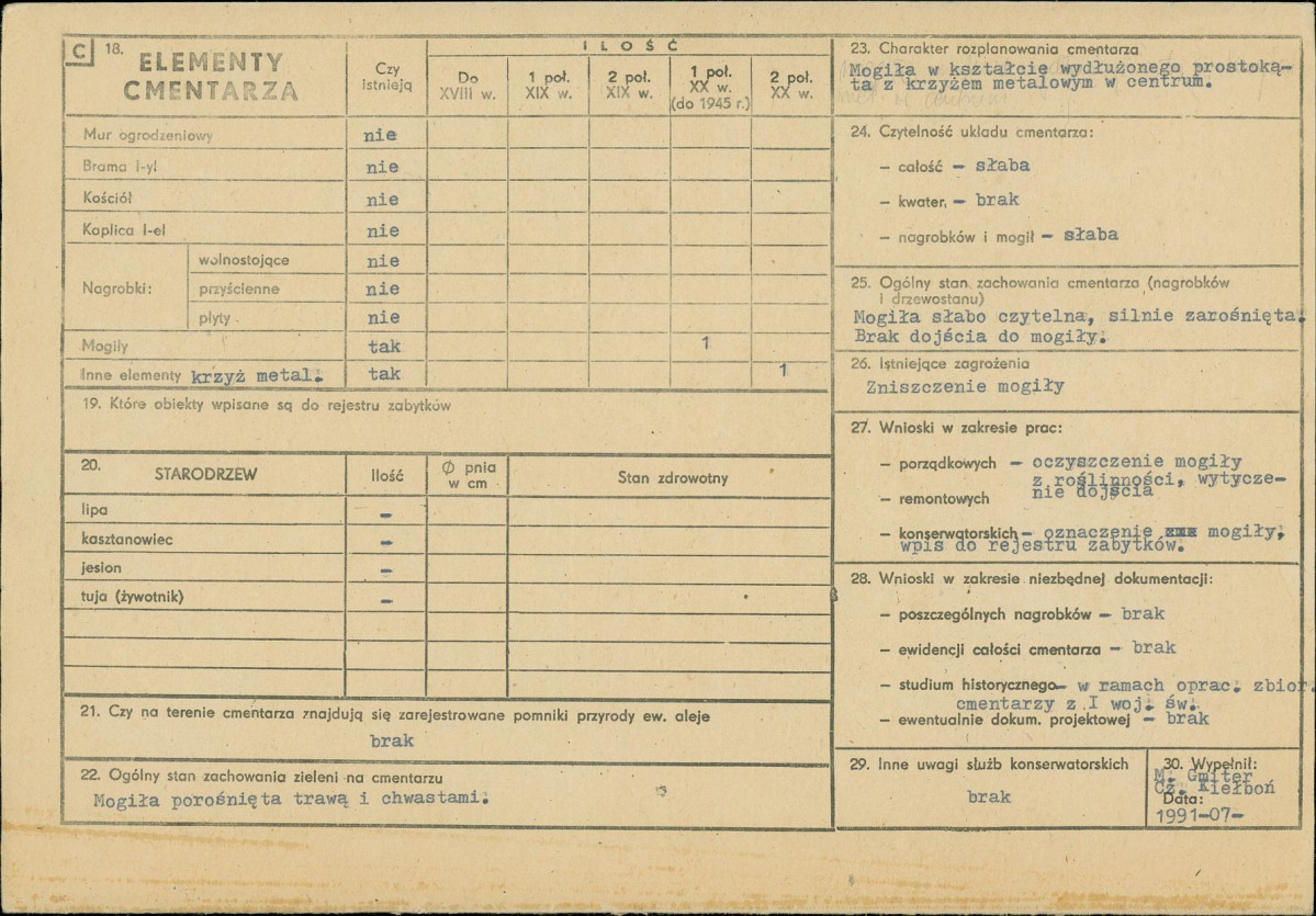 KC - Karta cmentarza, skan nr 2