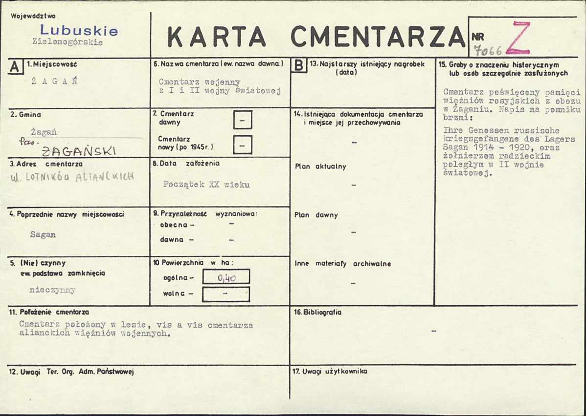 KC - Karta cmentarza, skan nr 1