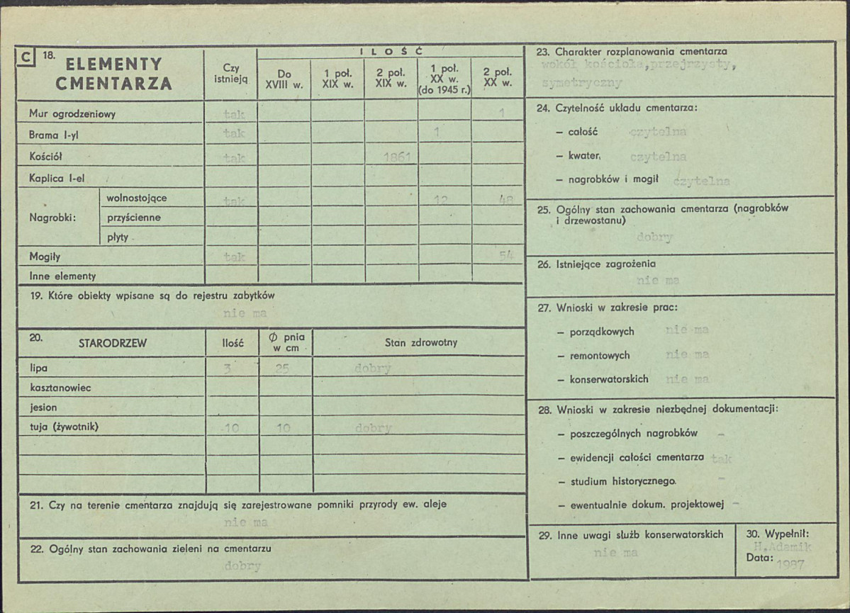 KC - Karta cmentarza, skan nr 2