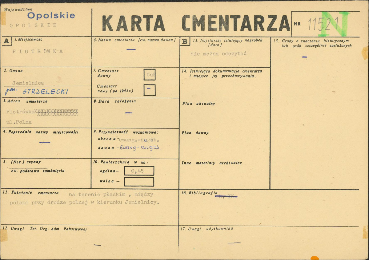 KC - Karta cmentarza, skan nr 1