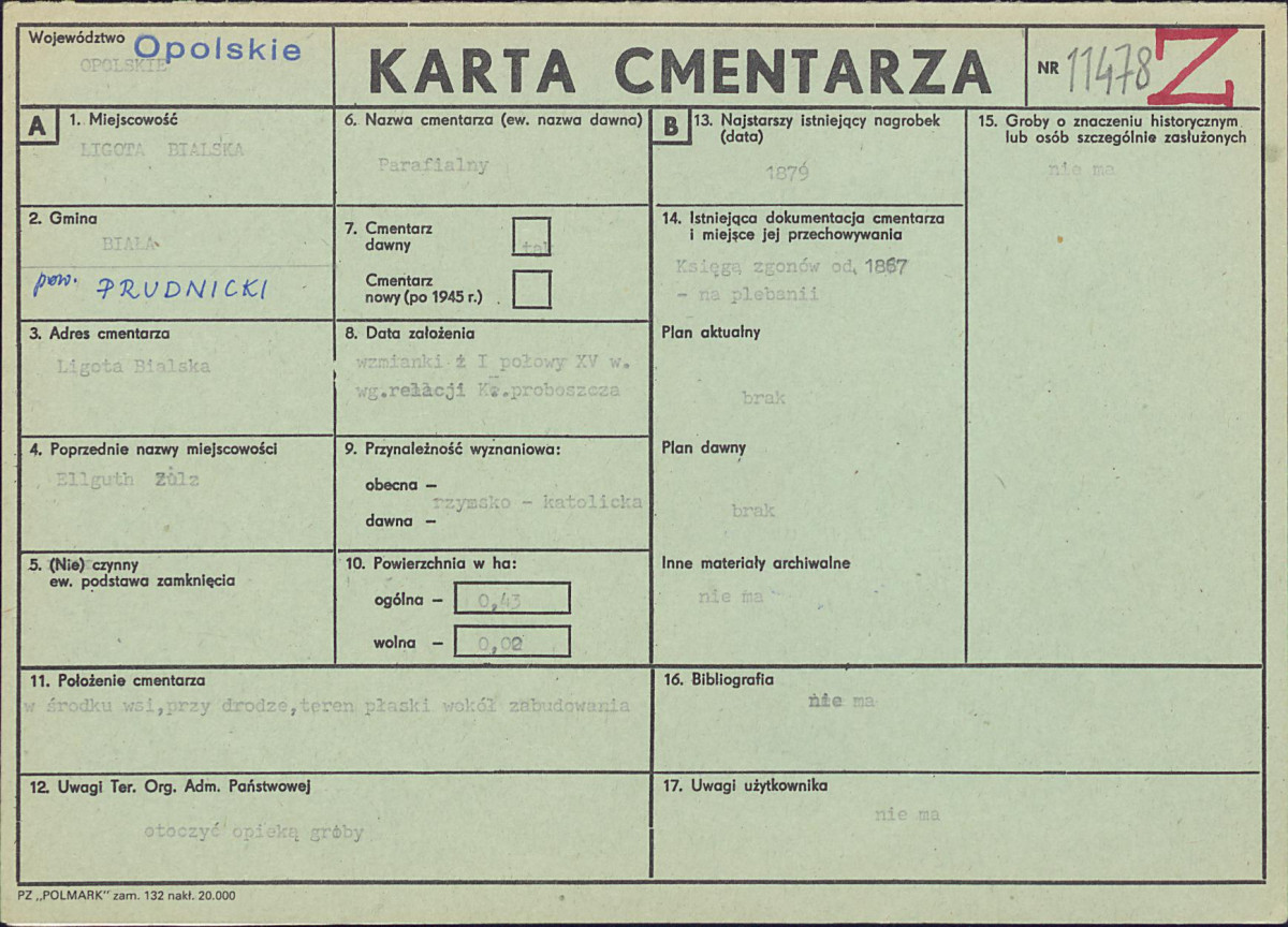 KC - Karta cmentarza, skan nr 1
