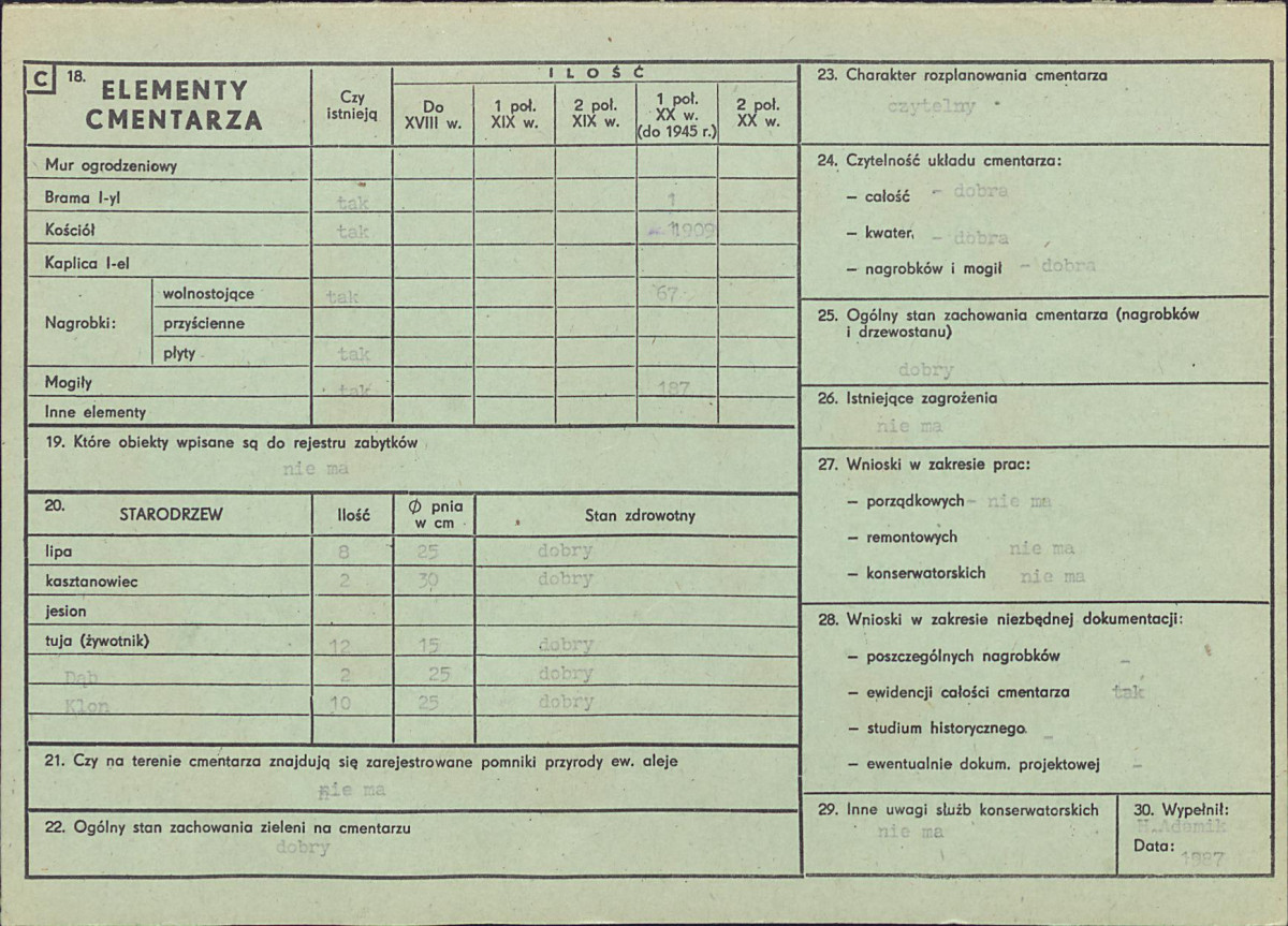 KC - Karta cmentarza, skan nr 2