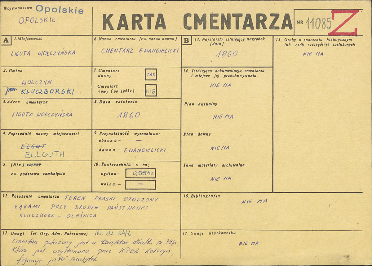KC - Karta cmentarza, skan nr 1