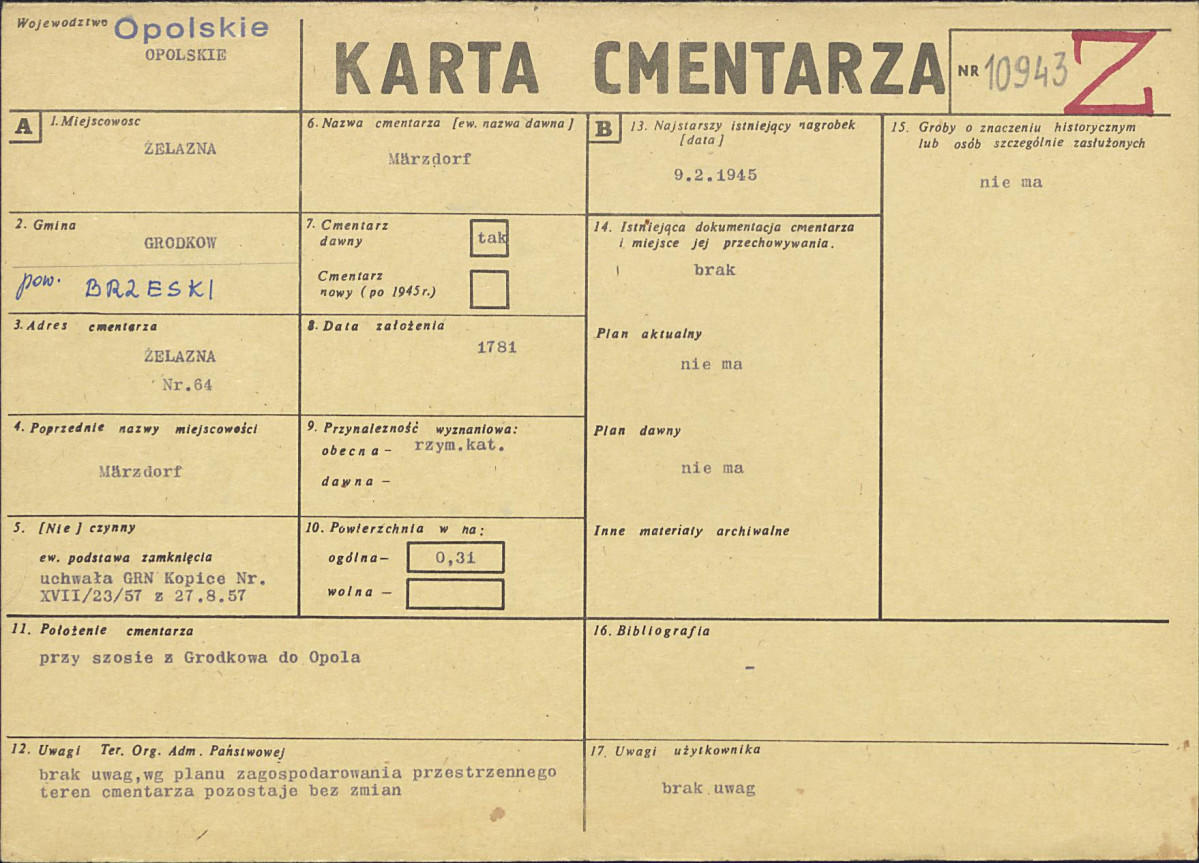 Karta cmentarza, skan nr 1