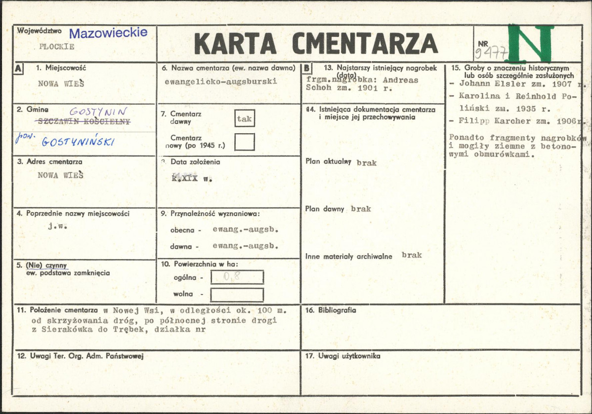 Karta cmentarza, skan nr 1