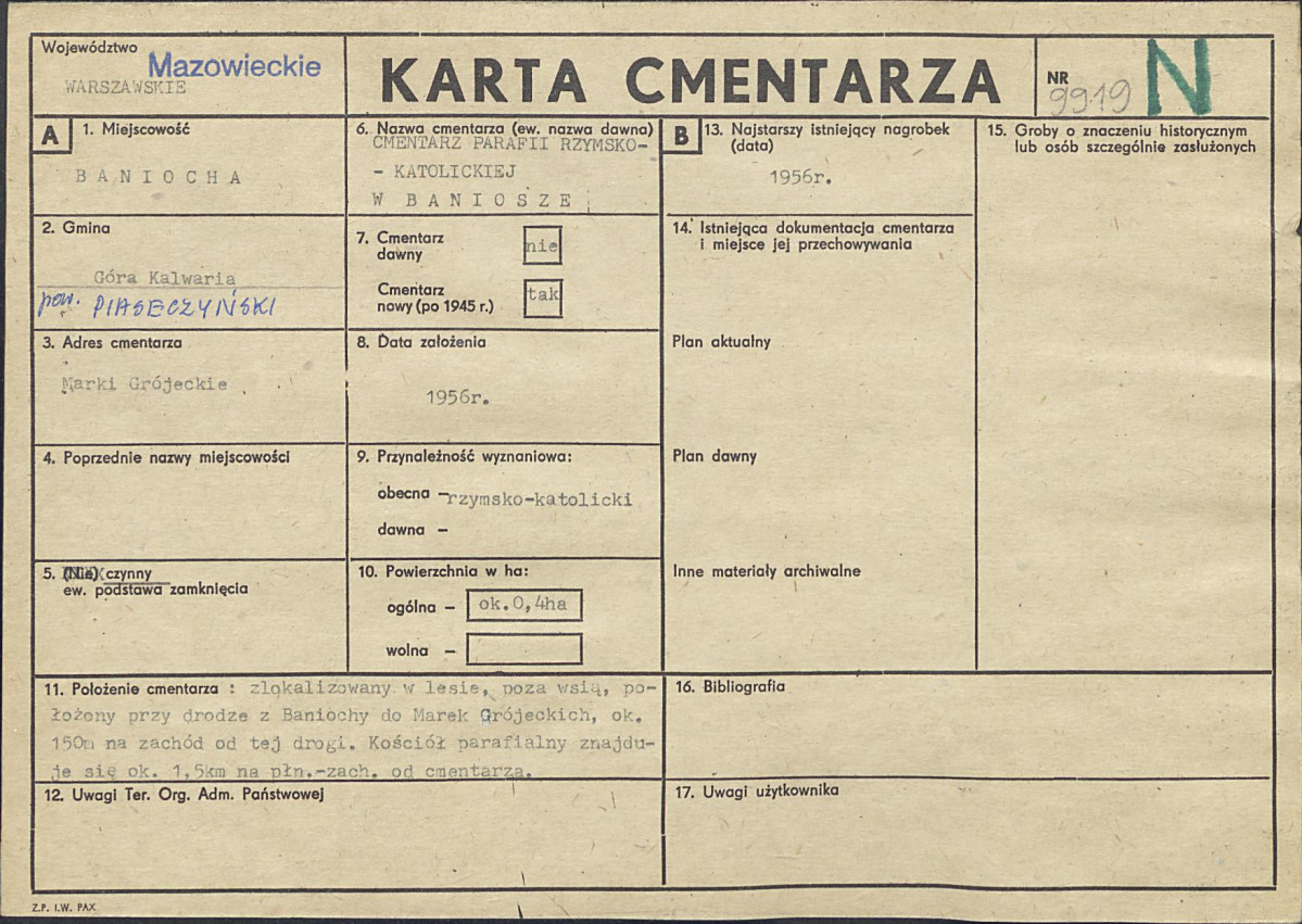 Karta cmentarza, skan nr 1