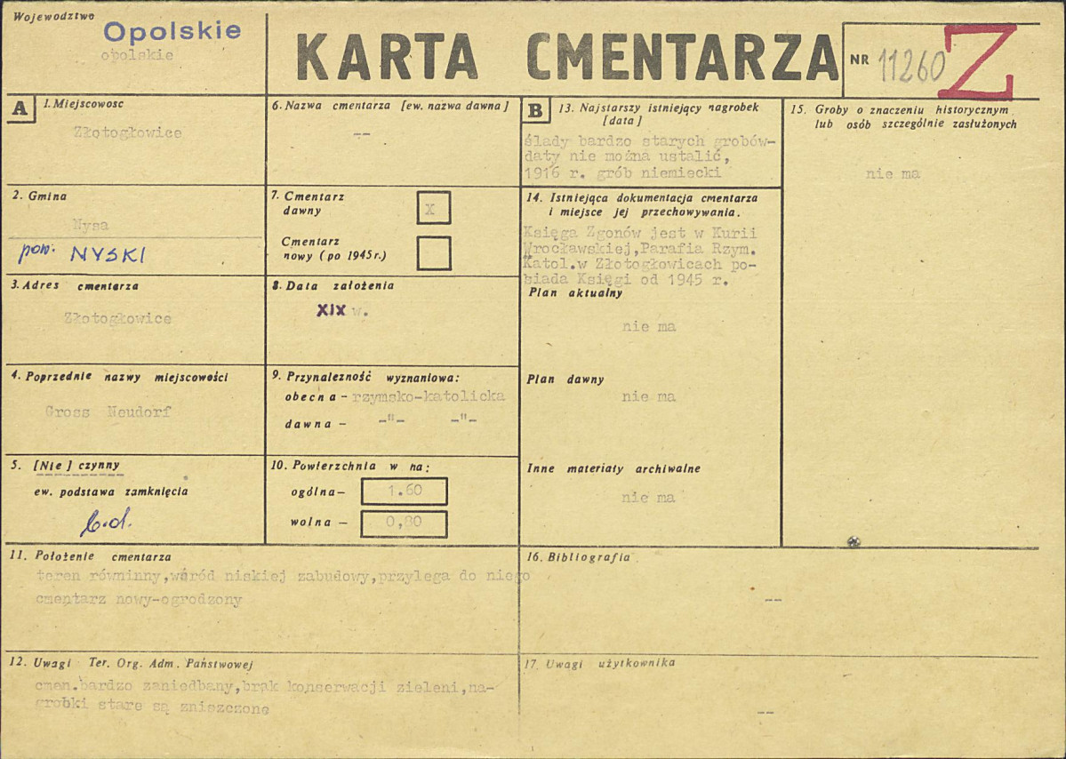 KC - Karta cmentarza, skan nr 1