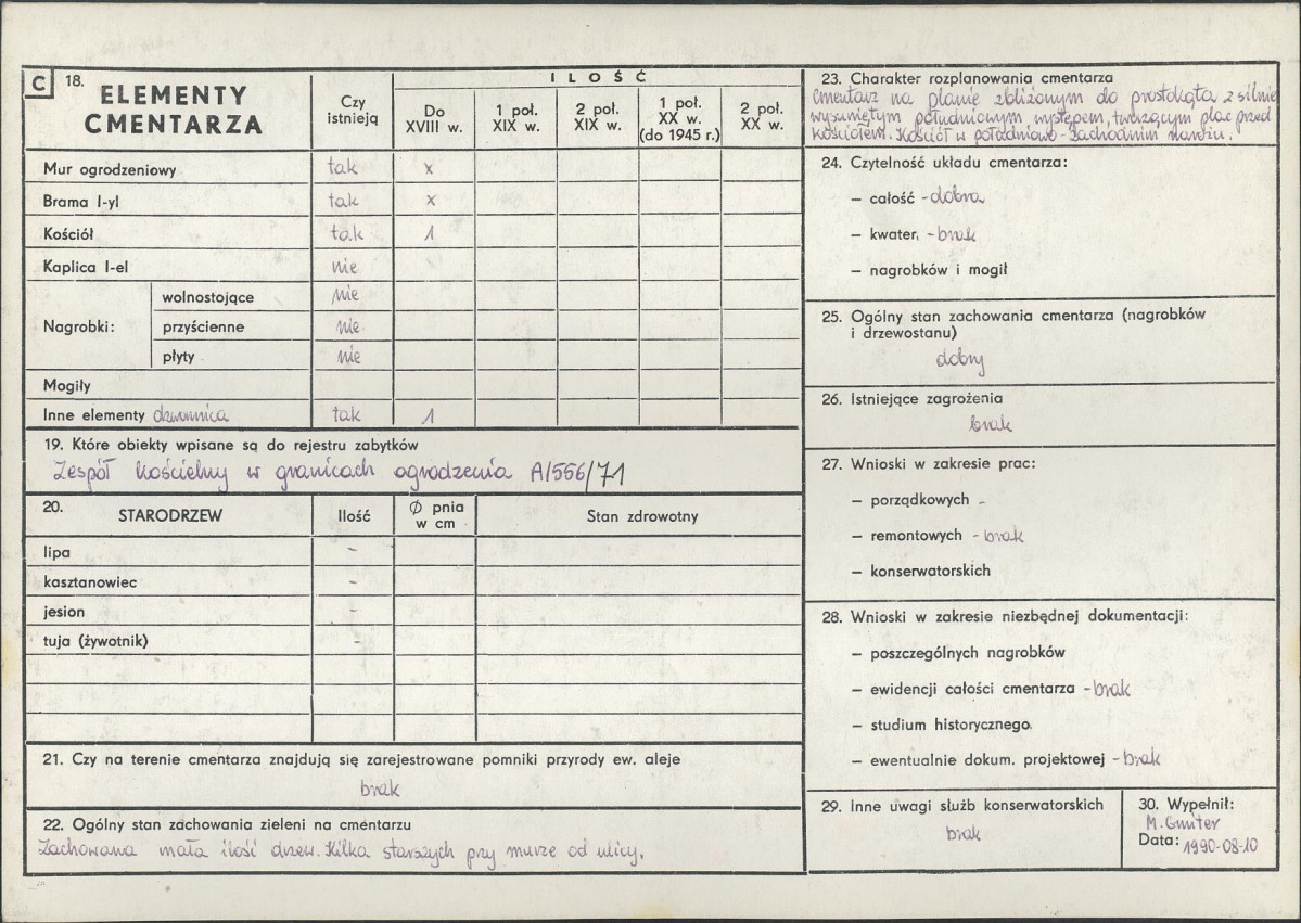 Karta cmentarza, skan nr 2