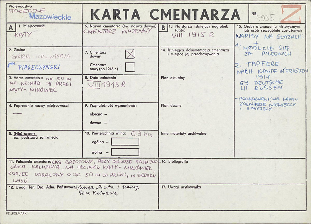 Karta cmentarza, skan nr 1