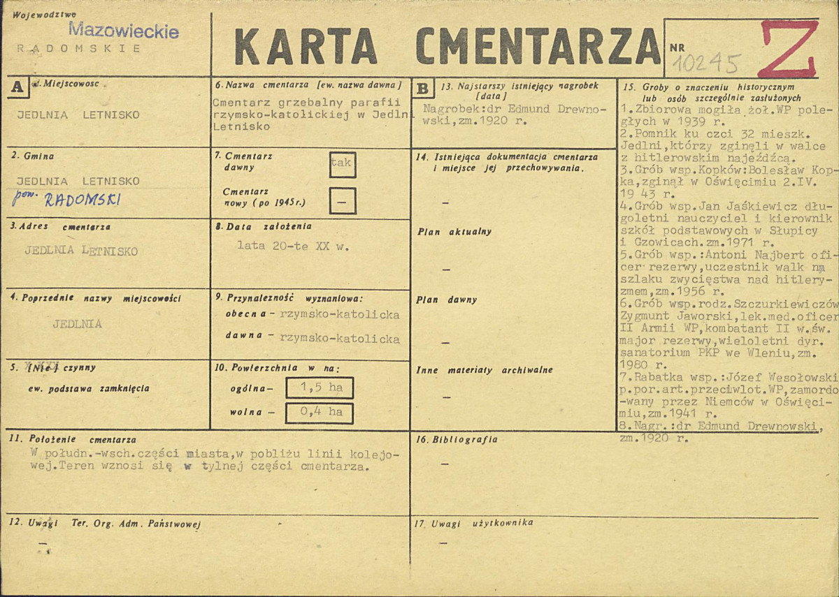 Karta cmentarza, skan nr 1