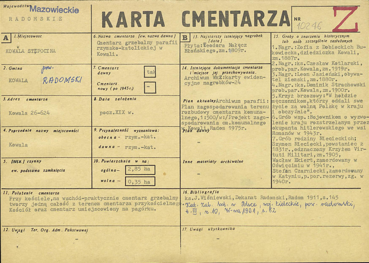 Karta cmentarza, skan nr 1