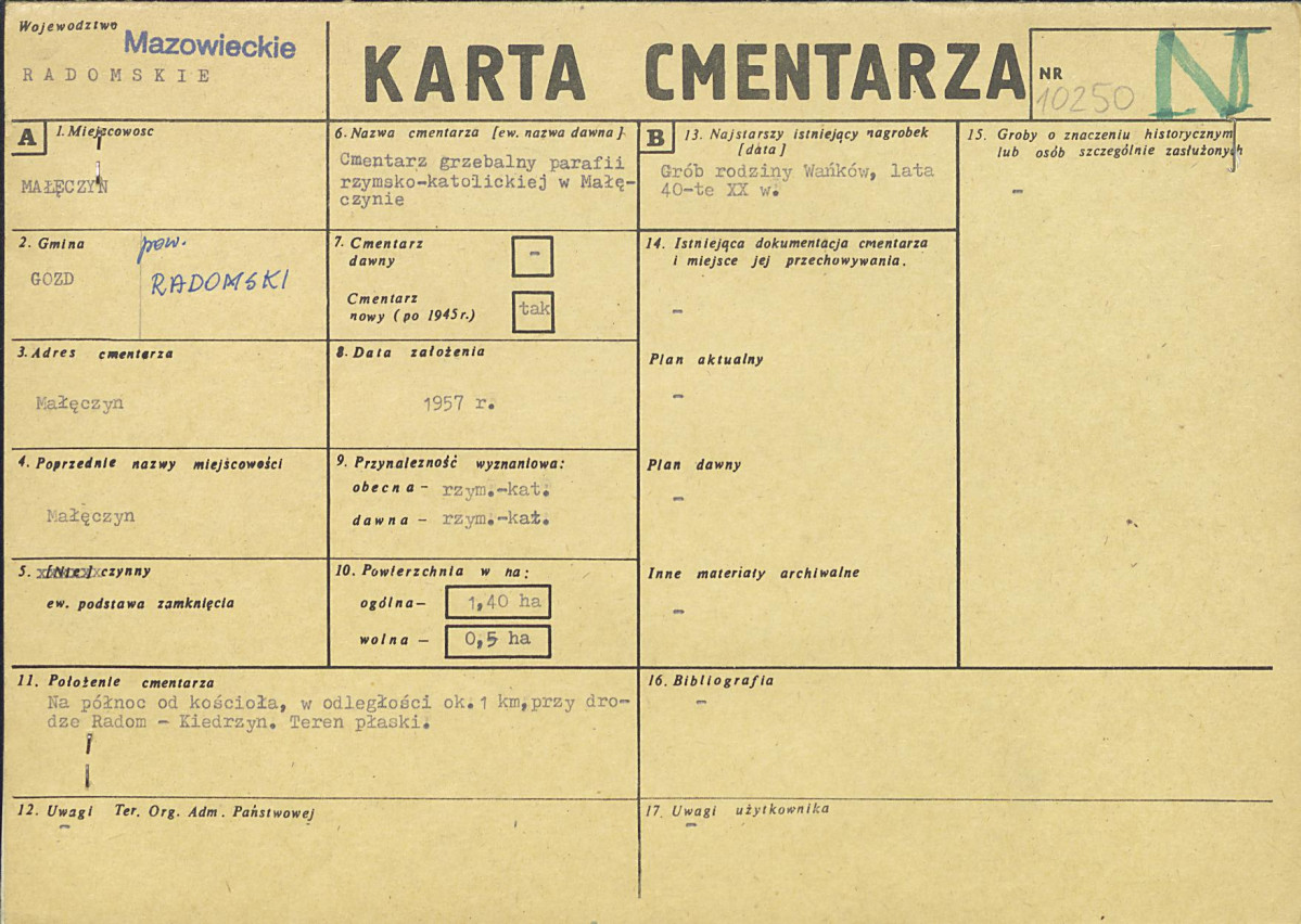 Karta cmentarza, skan nr 1