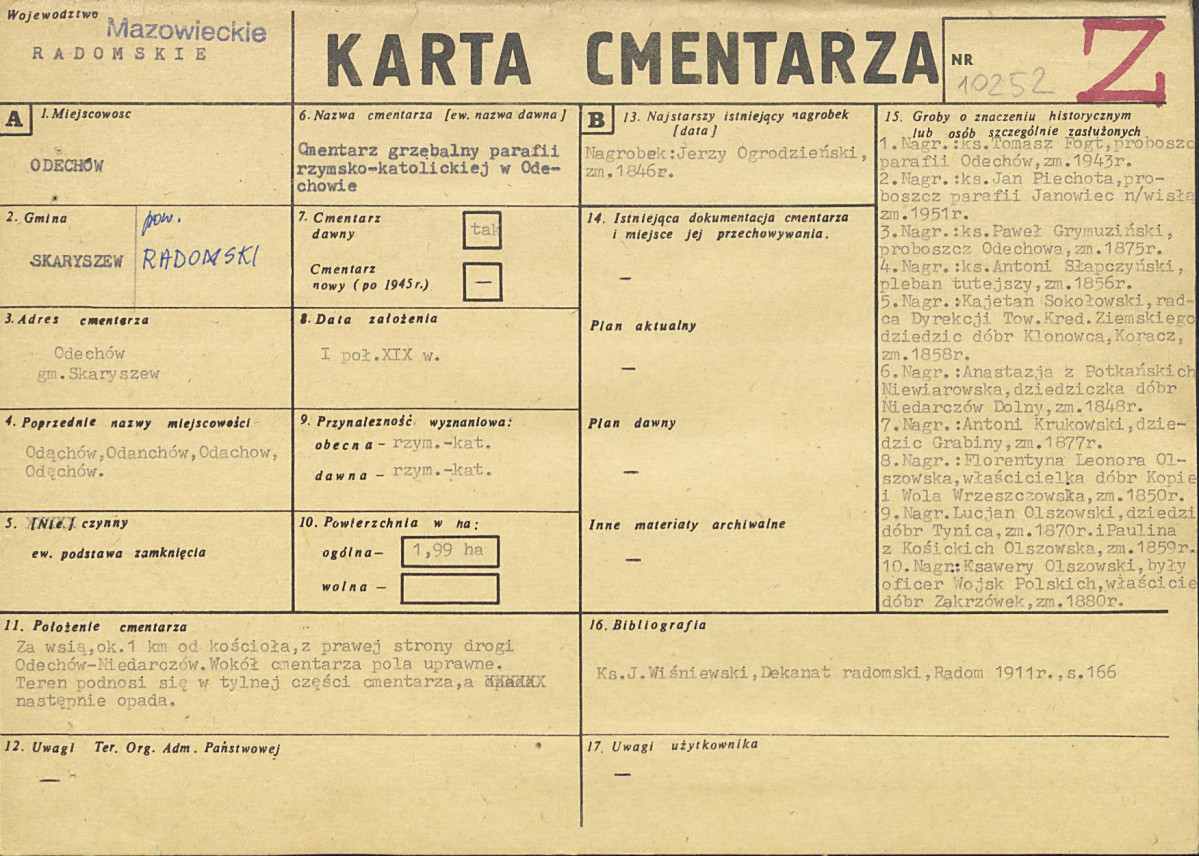 Karta cmentarza, skan nr 1