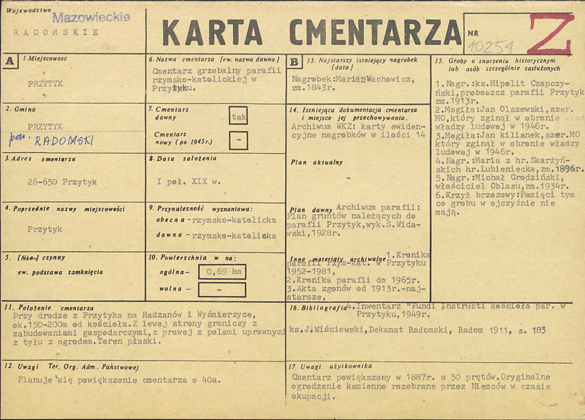 Karta cmentarza, skan nr 1