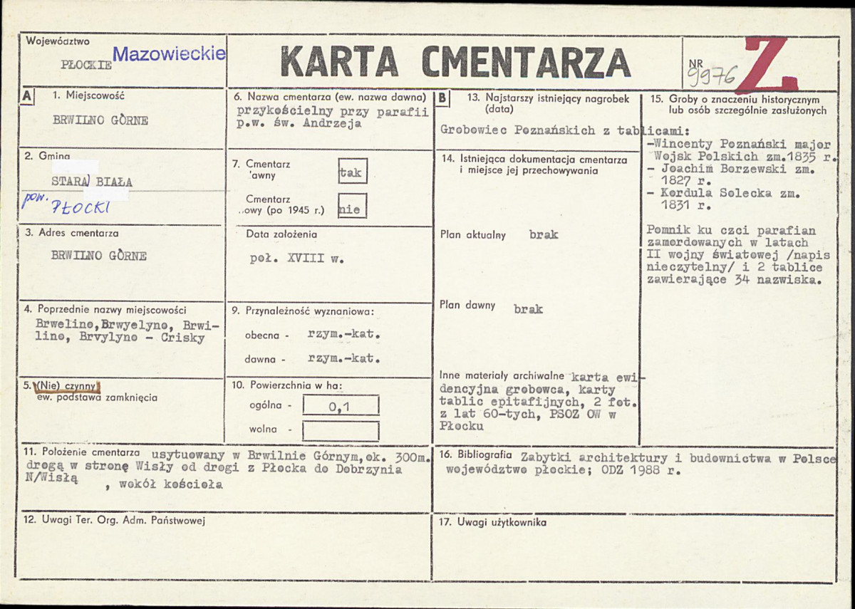 Karta cmentarza, skan nr 1