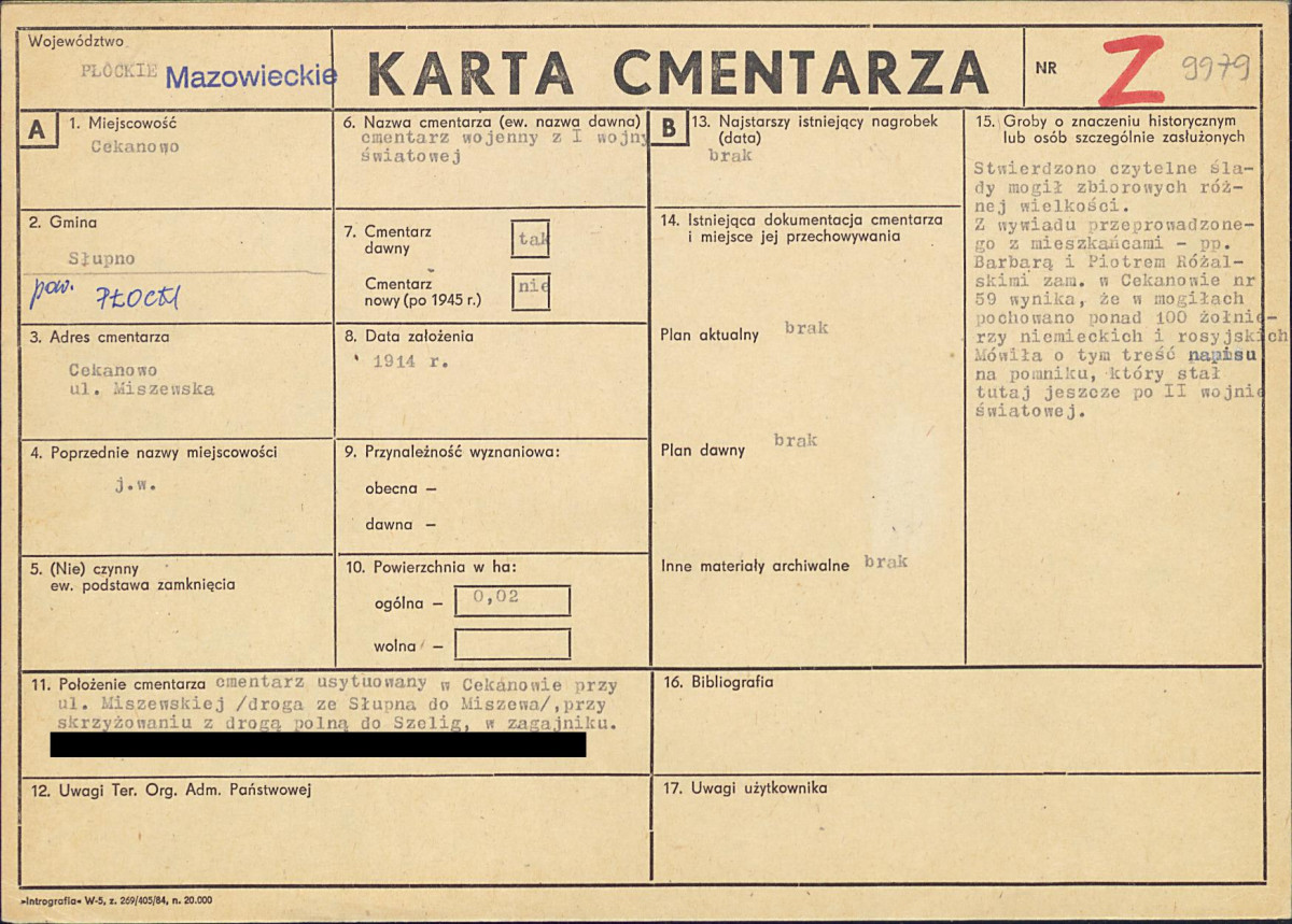 Karta cmentarza, skan nr 1