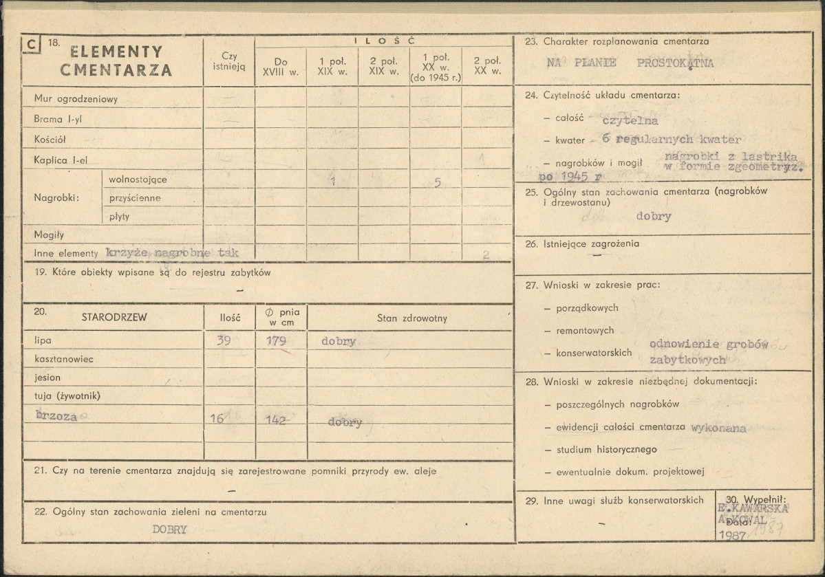 KC - Karta cmentarza, skan nr 2