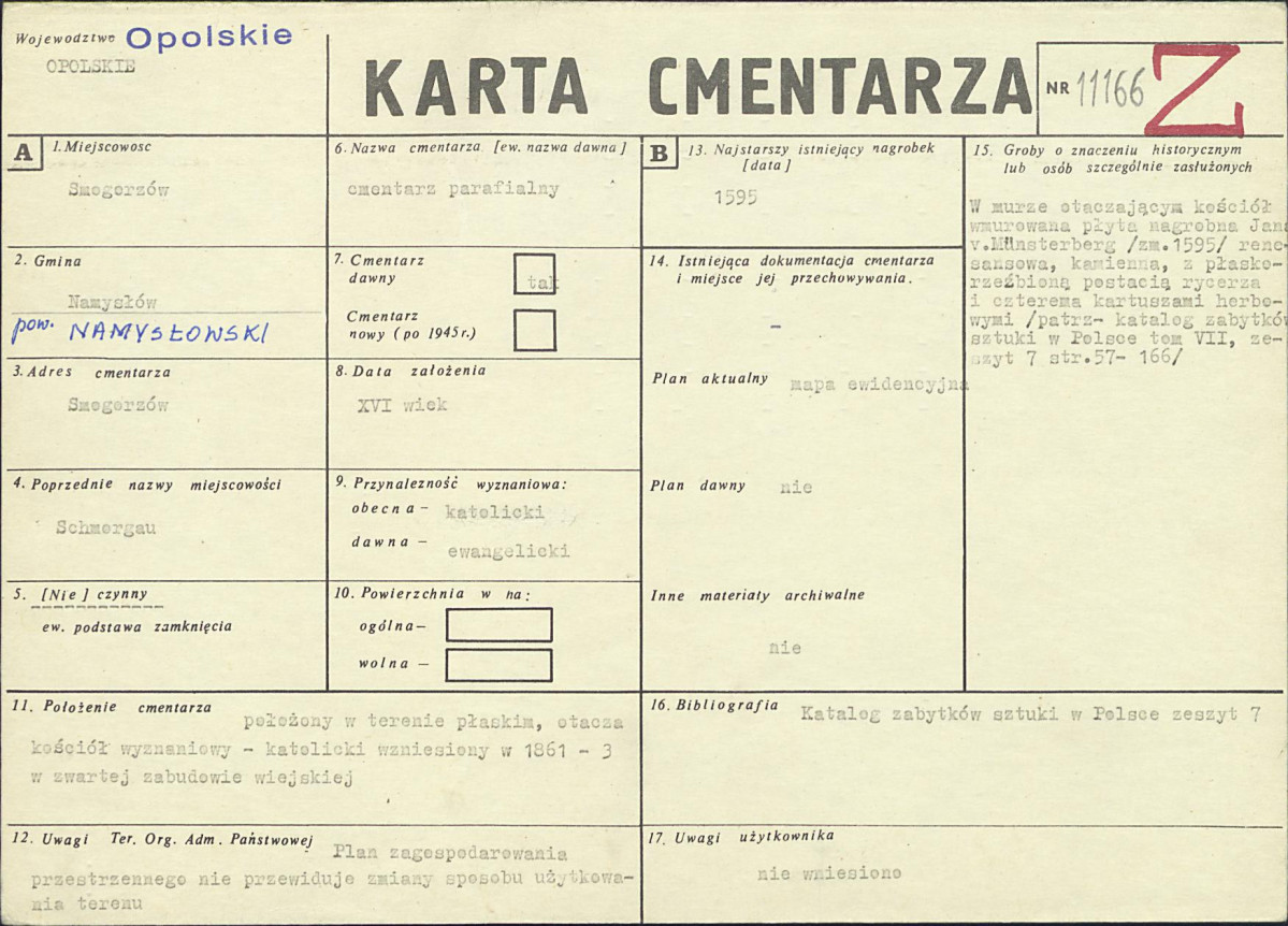 KC - Karta cmentarza, skan nr 1