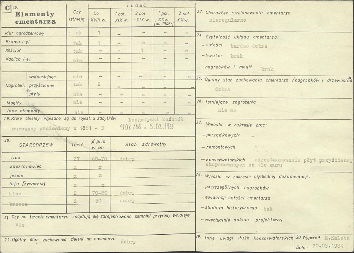 KC - Karta cmentarza, skan nr 2