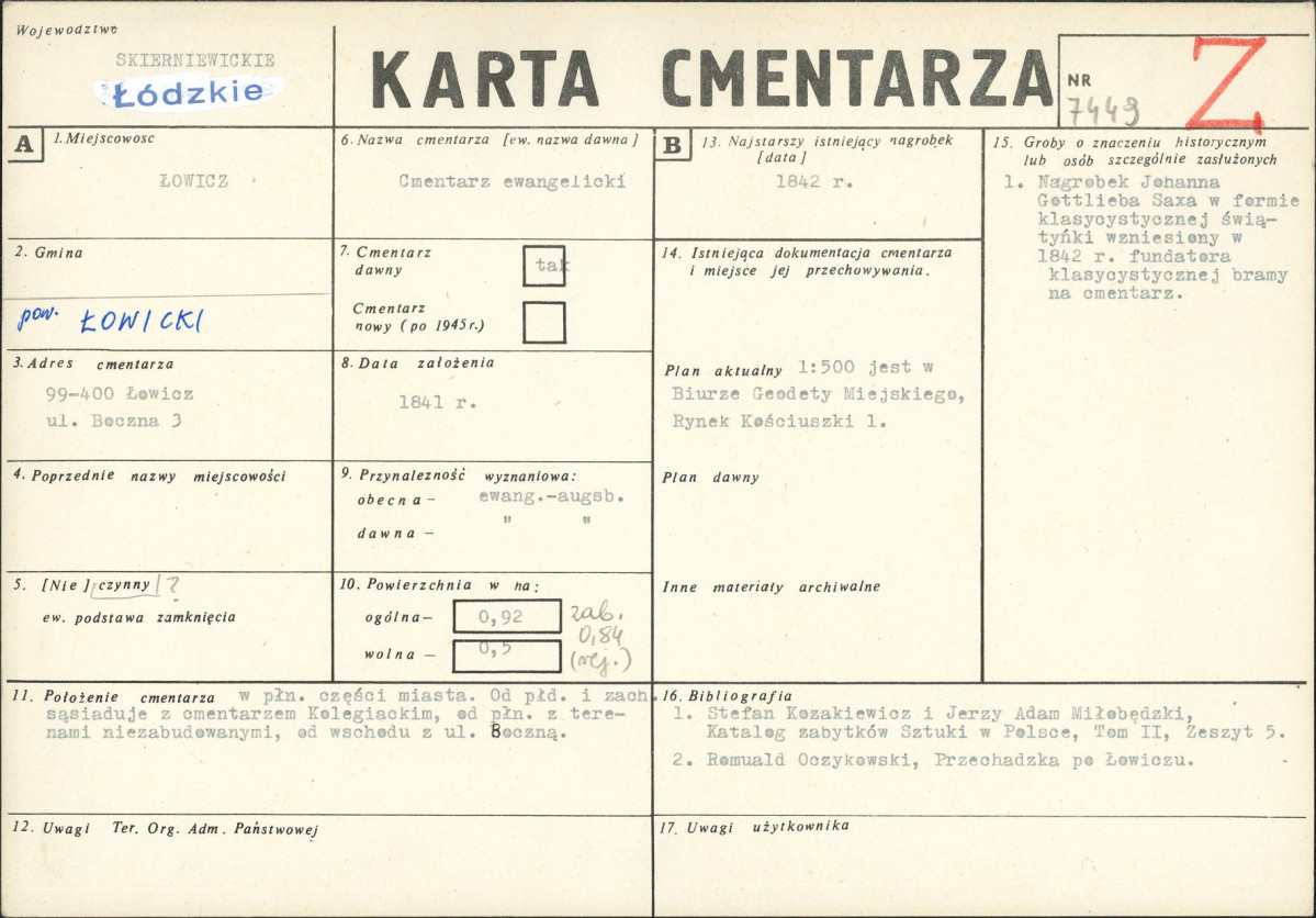 Karta cmentarza, skan nr 1