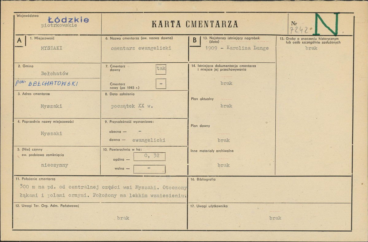 Karta cmentarza, skan nr 1
