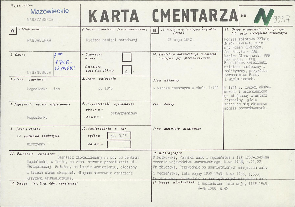 Karta cmentarza, skan nr 1