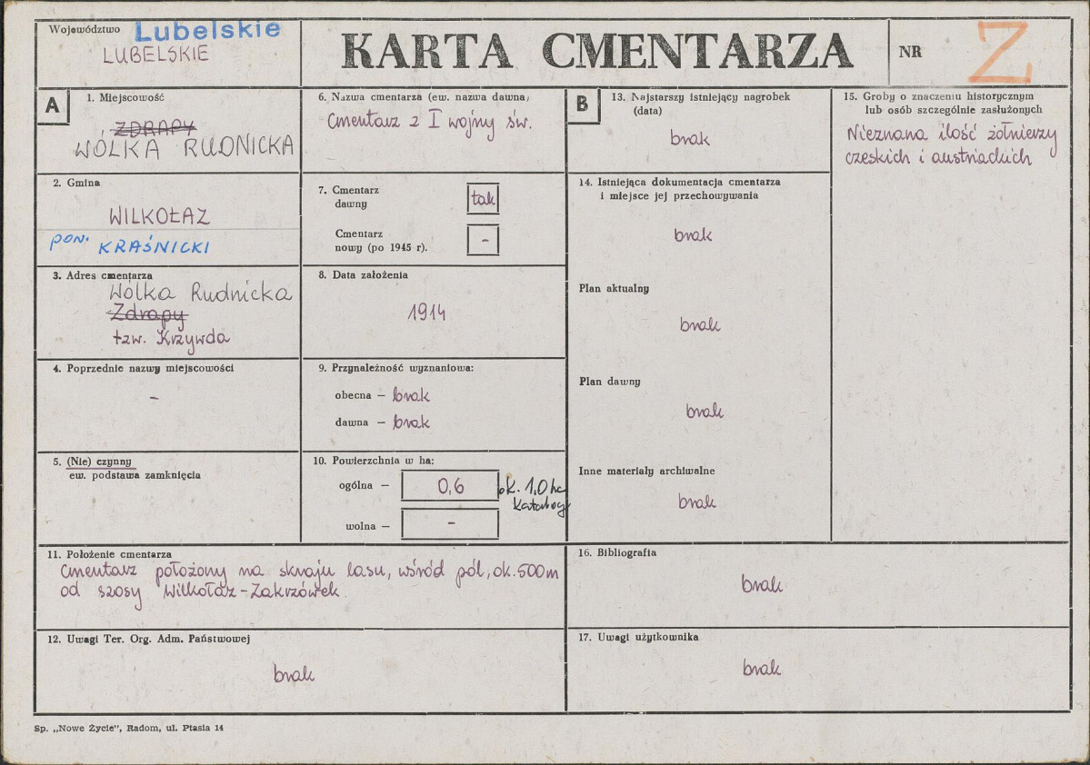 Karta cmentarza, skan nr 1