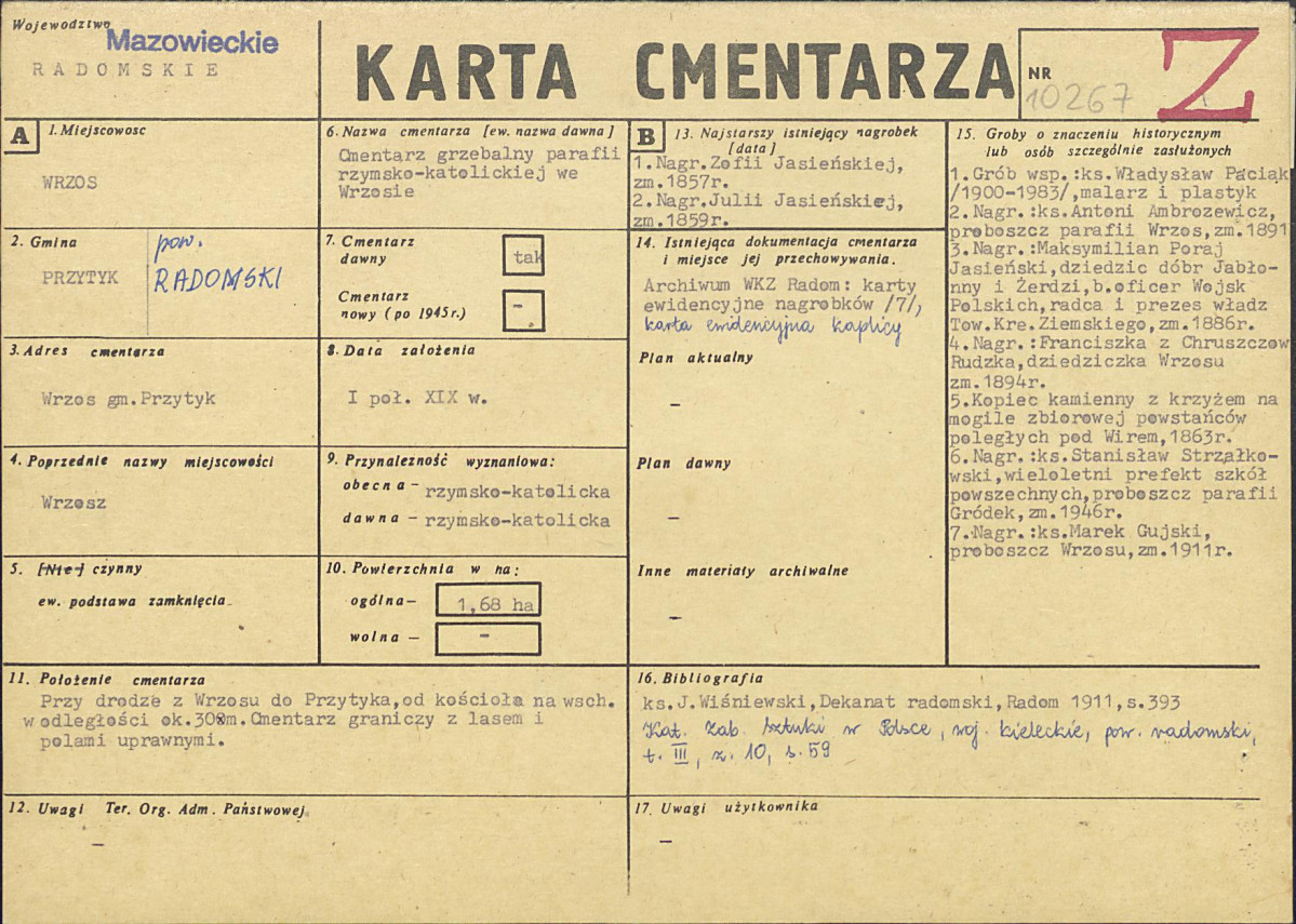 Karta cmentarza, skan nr 1