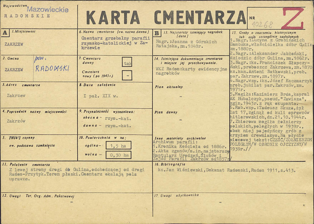 Karta cmentarza, skan nr 1